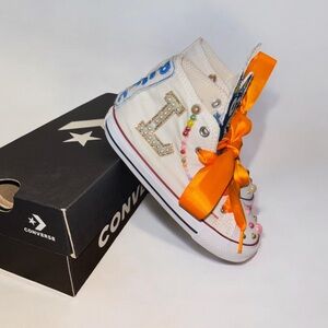Converse Kids High-Top Customized Sneakers - Bluey and “L” Initial Size 11 Youth